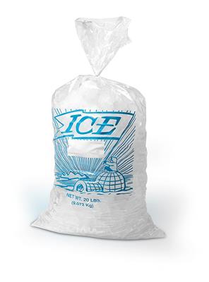 H11PMET   8 X 3 X 20 STOCK PRINT ICE BAG- 1000/CS