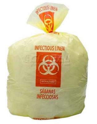 *SPECIAL ORDER* - 30 X 43 - 14MIC HDPE YELLOW INFECTIOUS LINEN CAN LINER  250/CS