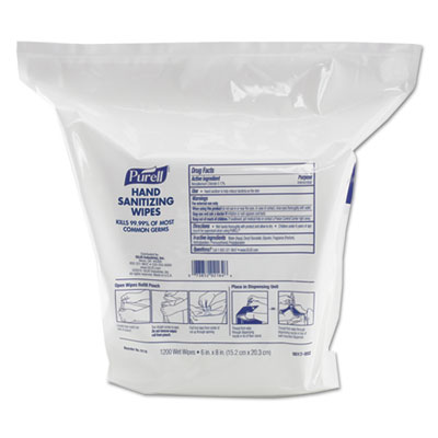 9118-02  PURELL SANITIZING WIPES - 1200/POUCH - 2/CT