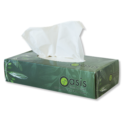 OASIS 70-001 - 2 PLY WHITE FACIAL TISSUE 100/30 BOX/CASE  80/PLT