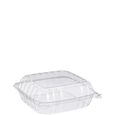C90PST1    MEDIUM CLEARSEAL HINGED LID/CONTAINER  8.25 X 8.25 X 3  250CS