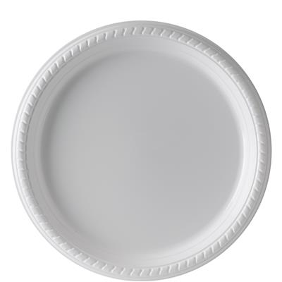 *DISCONTINUED* PS15W-0099  10.25 WHITE PLASTIC PLATE  500/CS