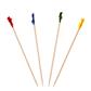 DISCONTINUED R812W - 4" WOOD CLUB FRILL TOOTHPICK ASSORTED COLORS   10BX/1000/MASTER CASE